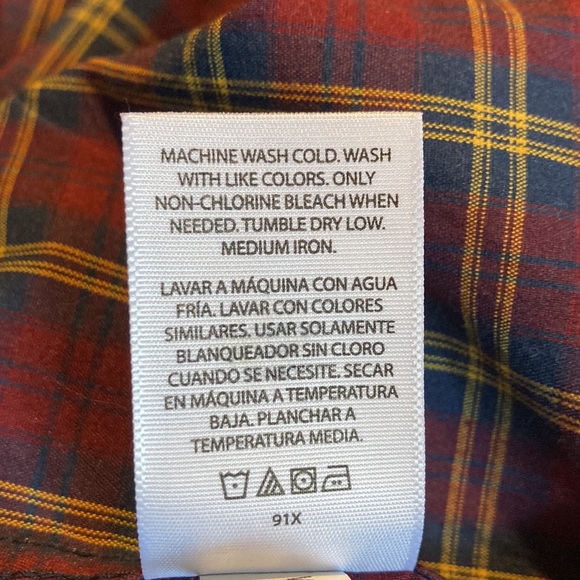 George Plaid y2k ClassicBolo Fit Man Button Down Boho Shirt Long Sleeve Size 3XL - Picture 10 of 10